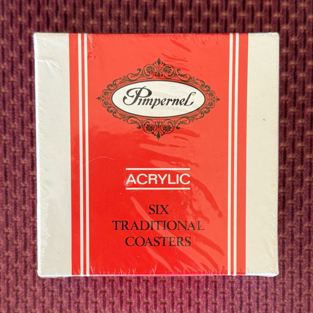 VTG Pimpernel Coasters Meadow Flowers Set of 6 Cork Back Square NIB 4x4” 0126015